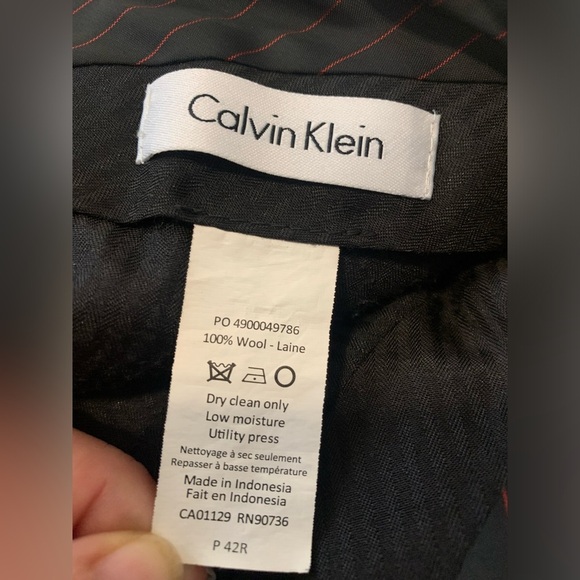 Calvin Klein 100% Wool P 42R Men's Dress Pants - Blue/Navy - Picture 6 of 7